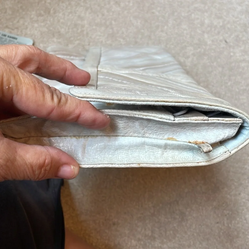 ⛵️ vintage eel Lee Sands light, gray cream, eel skin clutch envelope style